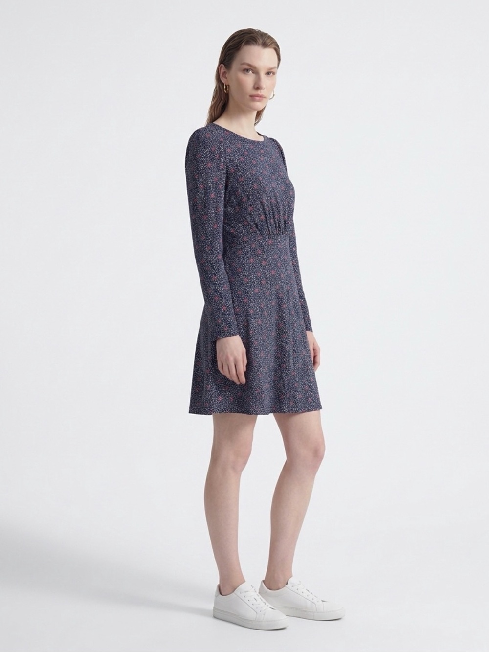 LOFT Floral Pattern Long Sleeve Dress